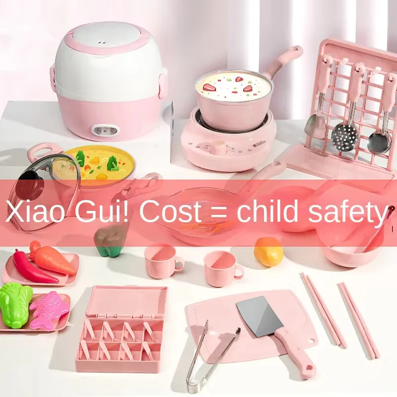 Toy Real Cooking Toy Mini Rice Cooker Pretend Play Toy Kitchen Kids Toys Simulation Cooking Toys Dollhouse Accessories 6