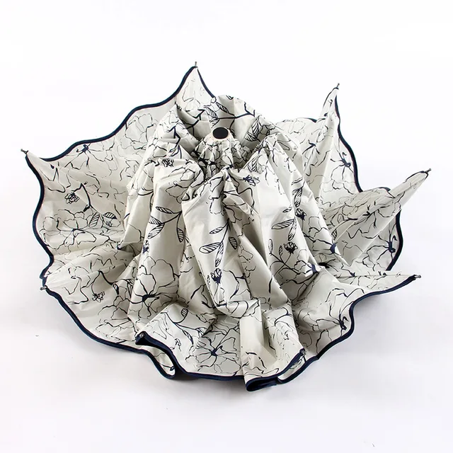 Uv-Ellenes, Összecsukható Esernyő Napsütéses Hölgyek Fényvédő Vinil Parasol Szélálló Ultra Könnyű Uv Védelem - Image 4