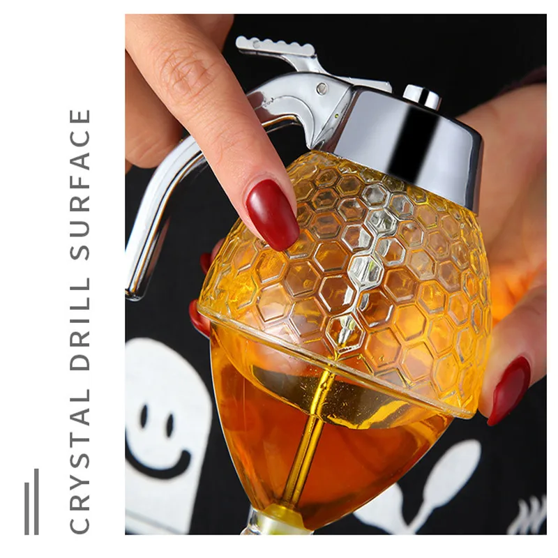Syrup Dispenser Honey Syrup Press Dispenser Juice Syrup Holder Squeeze Bottle for Food Oil Portable Storage Pot Home Kitchen Storage Supplies