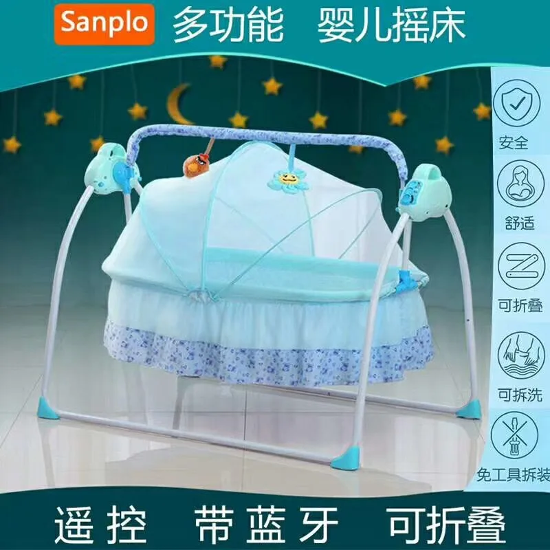

Electric Cradle Bed Folding Rocker Chair Intelligent Sleeping Baby Bed Cross Maternal and Child Supplies