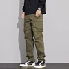 Outdoor Solid Color Men's Straight-Leg Pants with Multiple Pockets 2025 Spring and Autumn Casual Hiking Cargo Pants 2