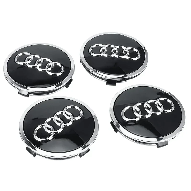 4pcs Black Gray 61mm For Audi A3 A4 A5 A6 A7 A8 S4 S6 Accessories Car Styling Wheel Center Cap Emblem Hub Covers Badge 4M0601170