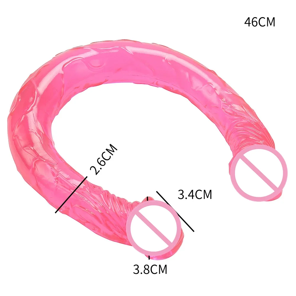 Big Double Head Dildo Long Jelly Realistic Dildo Double Ended Dildo Flexible Penis for Women Masturbator Sex Toys for Lesbian