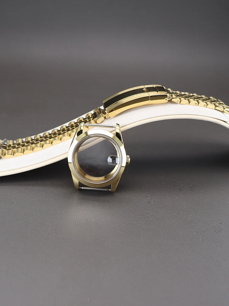 Gold 36mm 40mm Geriffelte Uhrengehäuse Herren