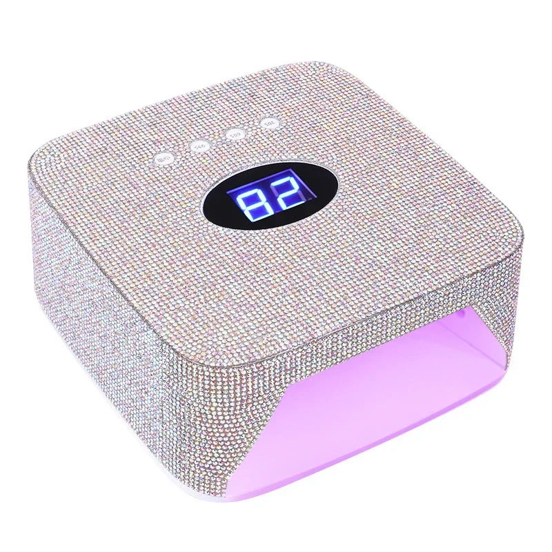 

Luxury Rechargeable Nail Lamp with Rhinestones Cordless Gel Polish Dryer 54W SUN UV Light for Nails Wireless Nail UV LED Lamp