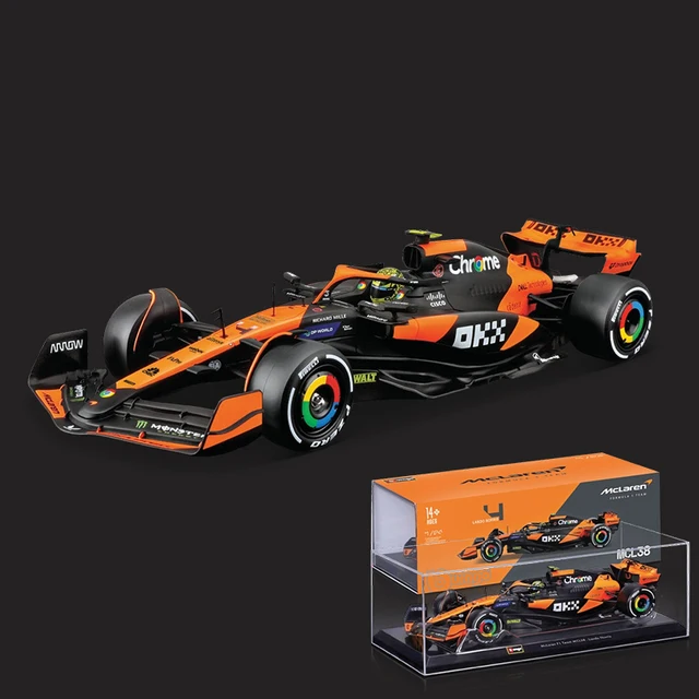 Bburago 1:24 2024 McLaren F1 MCL38 Alloy Car Model Formula Racing Diecast Toy 4# Lando Norris 81# Oscar Piastri 4