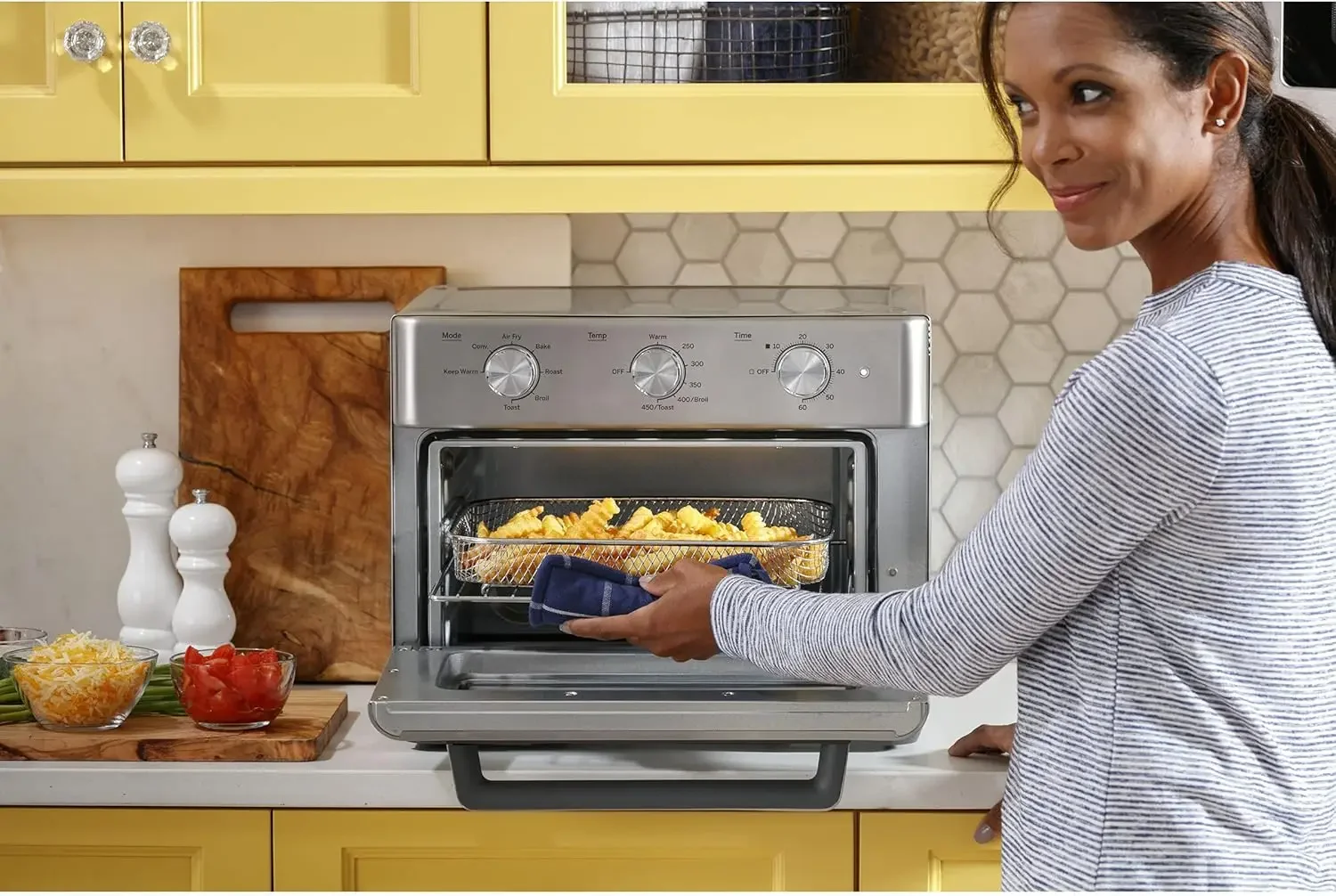 Mechanical Air Fryer Toaster Oven + Accessory Set Convection Toaster with 7 Cook Modes Large Capacity Oven-Fits 12"
