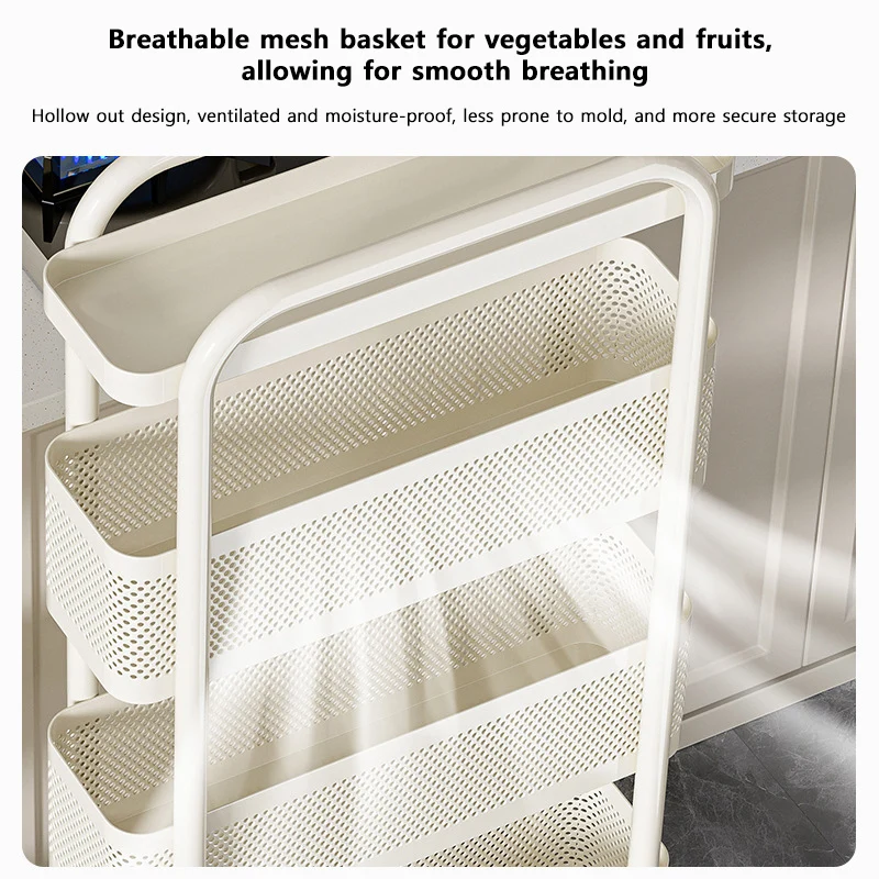 Storage Rack Split Kitchen Multi-functional Vegetable Basket Bathroom Mobile Cart Snack Rack Living Room Shelf