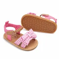 KIDSUN Summer Baby Beach Sandals Bow-knot Rubber Sole Anti-Slip Newborn Princess Toddler Crib First Walkers Baby Girls Shoes 3