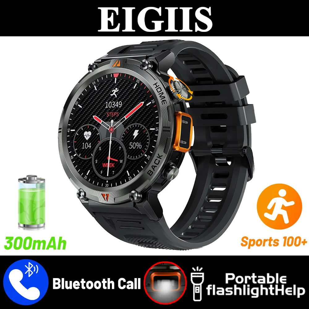 EIGIIS Smart Watch 3ATM Waterproof 2023 Original Design For Men Bluetooth  Call Health Monitor With Flashlight 100+ Sports Modes - AliExpress