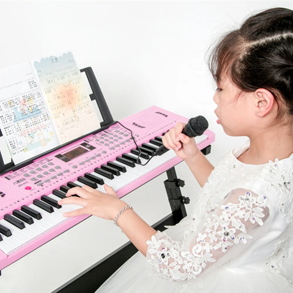 61 Keys Electronic Keyboard Piano W/ Keyboard Stand Digital Portable Synthesizer Keyboards for Beginners Children Students