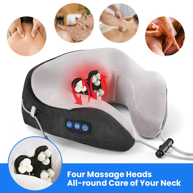 Neck Massager u-Shaped Pillow Relaxation Massage Kneading Treatment Pillow Office Road Trip