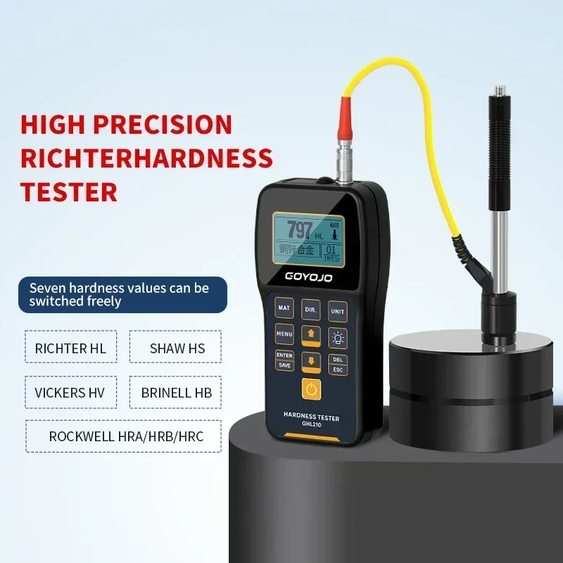 Hardness Tester Professional Portable Leeb Hardness Tester 170-960HLD Metal Hardness tester HL HB HRB HRA HV HS HRC Calibration Block