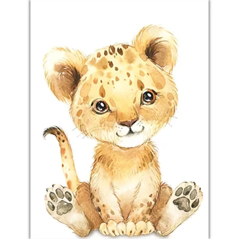 

Elephant Wall Poster Cute Animal Fox Kid Decor Poster Living Room Decoration Painting Baby Room Wall Decor