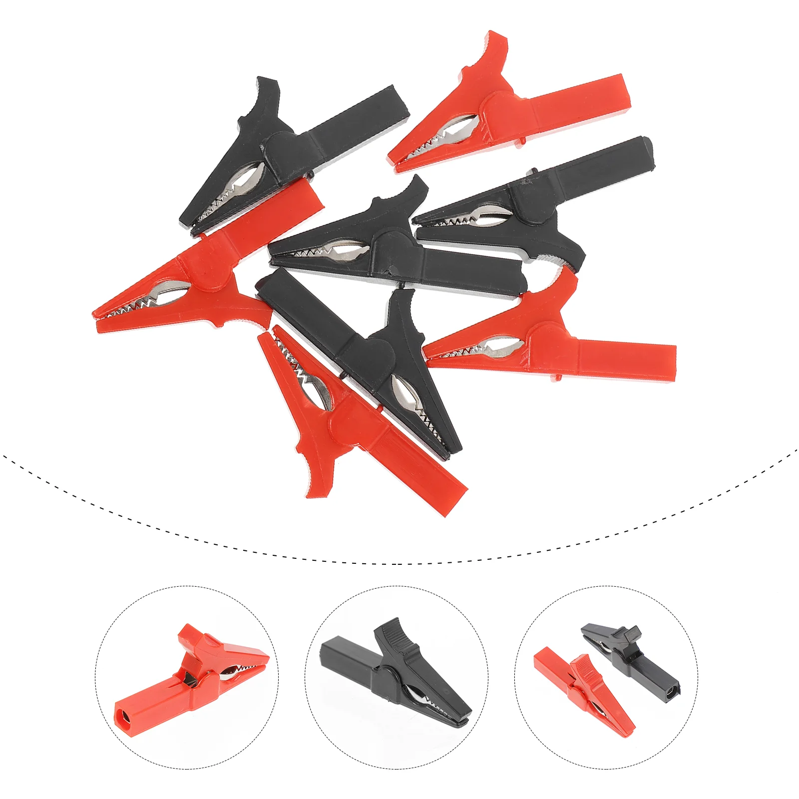 

8 Pcs Multimeter Alligator Clip Spring Clips Car Copper Insulated Clamp