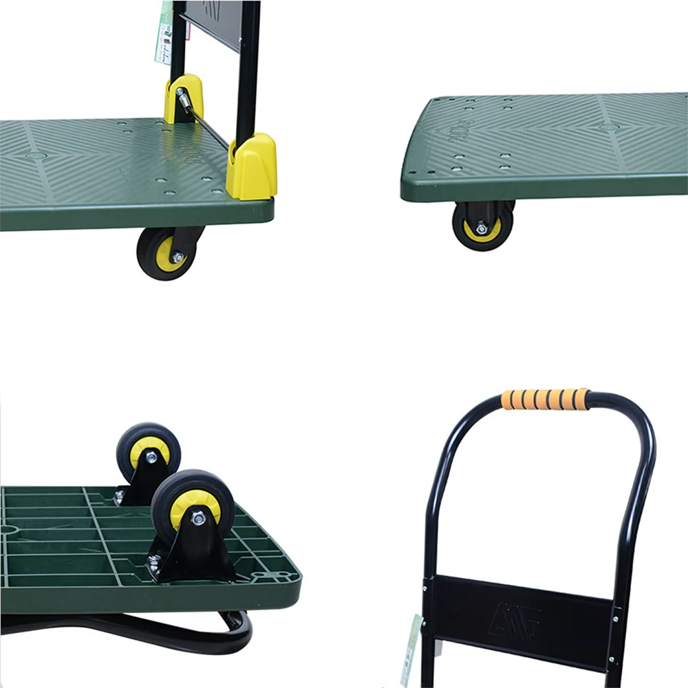 Home Large Foldable Push Cart 330 lbs. Capacity Moving Platform Hand Truck Heavy Duty Space Saving Collapsible Heavy Rolling