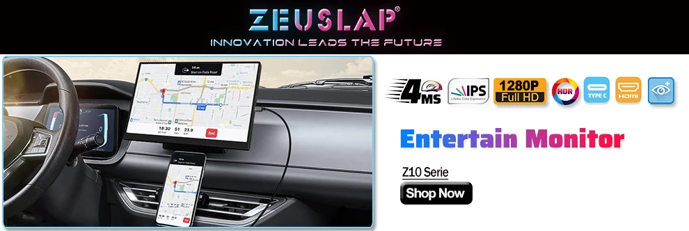 ZEUSLAP 16" 2,5K 144 Hz Tragbarer Monitor 2560*1600 16:10 100 % sRGB 500Cd/m² Reise-Gaming-Display für Laptop Switch PS4 Ps5 Xbox