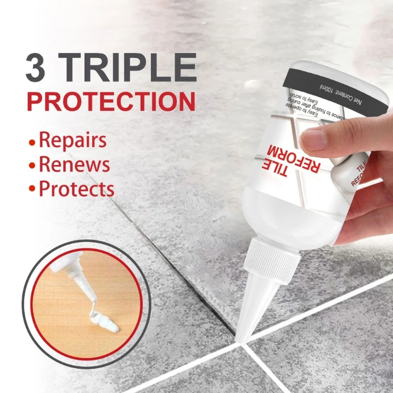Tile Gaps Fixers Water resistant Adhesive High temperature Resistance Fixes Cracks in Bathrooms Kitchens Living Rooms