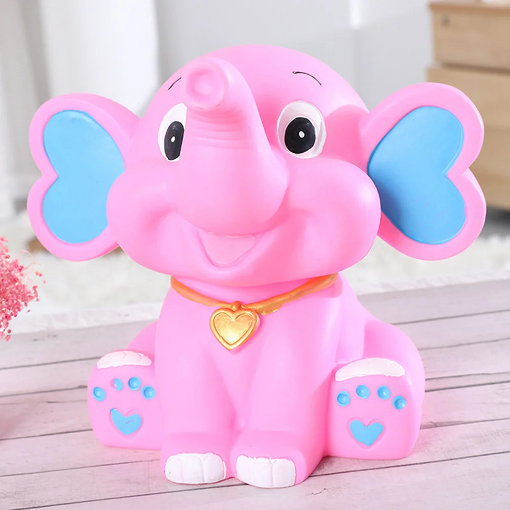 Cartoon Elephant Saving Bank Safe Material Lightweight Kids Piggy Bank Resin Craft Decoration Fits Standard for Children 5