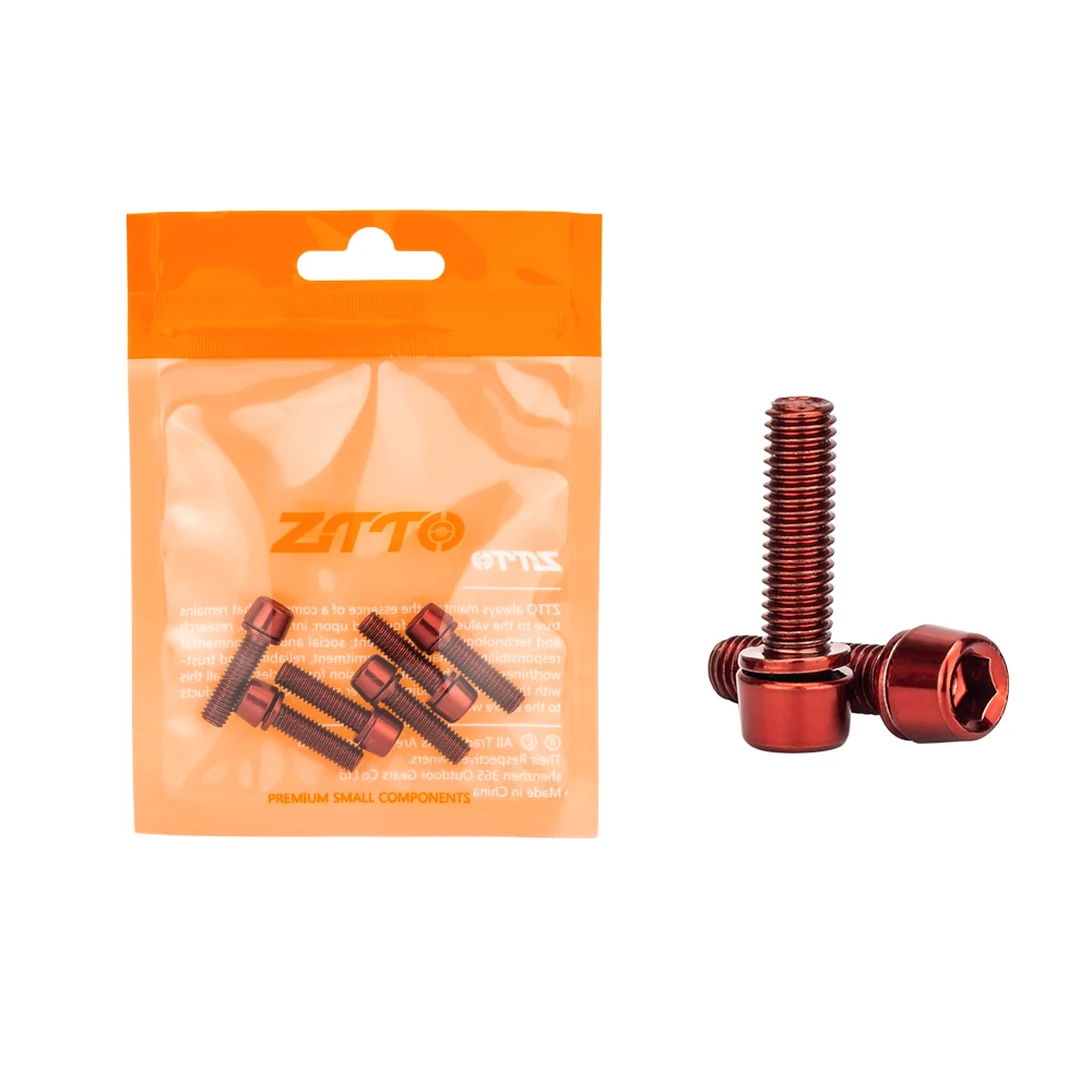 6 Bulloni Rotore Freno A Disco Torx T25 M5 – Alligator Rosso – Compatibile Con Bici Da Corsa, MTB, Pieghevoli E Fixie
