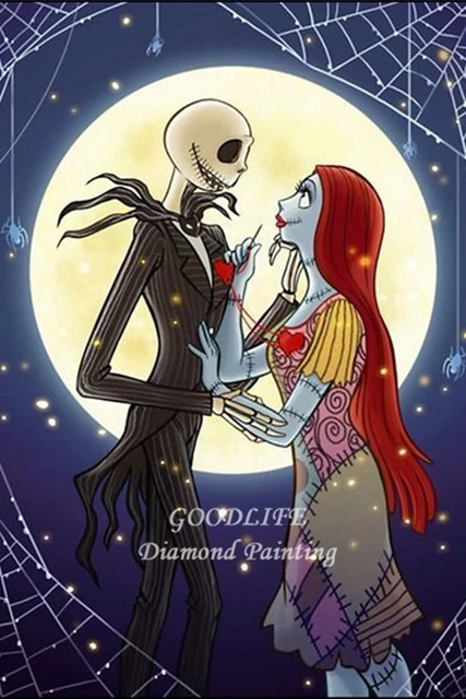 Dibujo animado de pesadilla antes de Navidad, Jack y Sally de Disney,  pintura de diamantes 5D DIY, punto de cruz, diamantes de imitación, regalo  de cumpleaños para niños| | - AliExpress