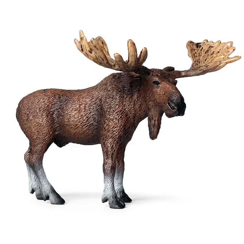 

Children's Wild Animal Simulation Model Solid Static Wild North American Elk Moose Ornamental Toy Handmade