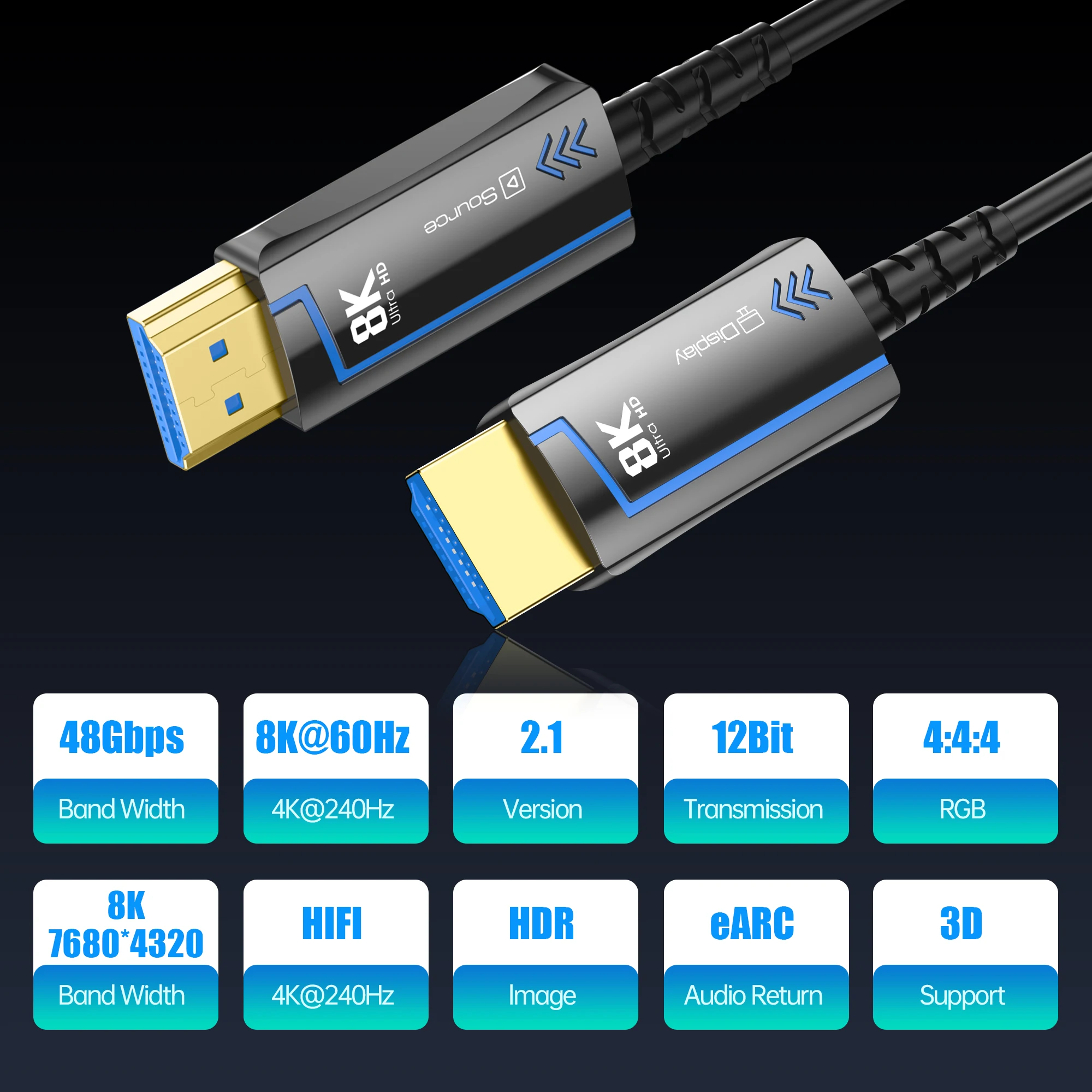 Ultra High-Speed 8K HDMI 2.1 Fiber Optic Cable