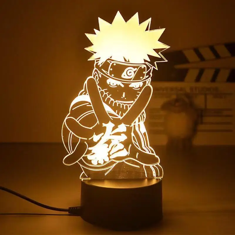 Anime Naruto 3D Night Lamp Toys LED Night Light Figure Uzumaki Kakashi Table Lamp 