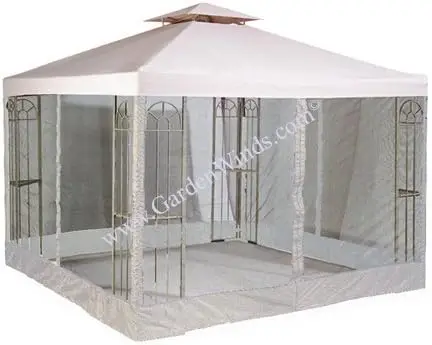 

10' x 10' Two-Tiered Replacement Gazebo Top Cover and Mosquito Netting Set Mosquito net for king size bed free shipping Moskite