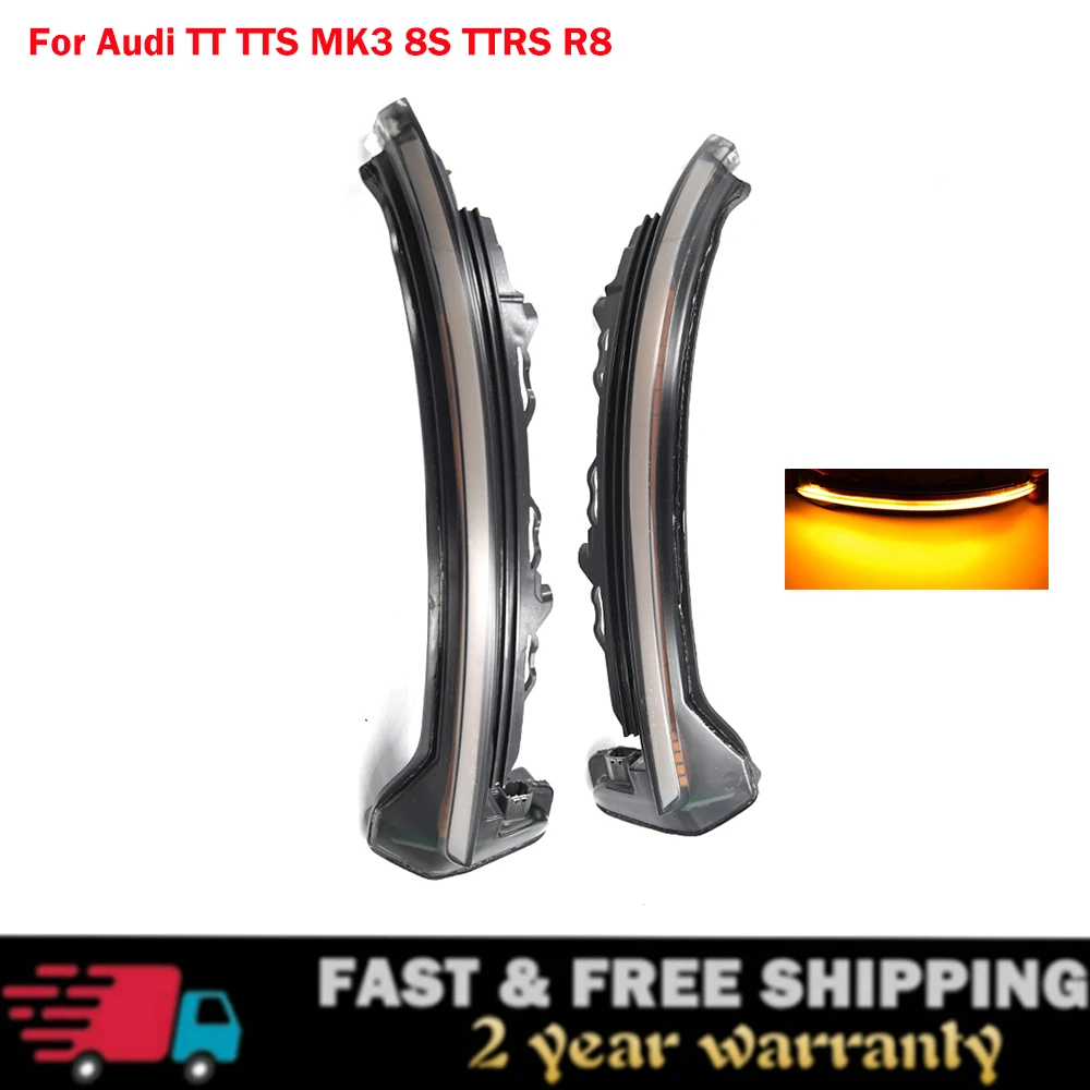 2Pcs Flashing Sequential Lamp Mirror Indicator Led Dynamic Turn Signal Light For Audi Tt Tts Mk3 8S 2015-2020 Ttrs R8