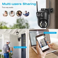 Caméra de surveillance WiFi BELIA 4K 8MP, double objectif, zoom numérique 4X, détection humaine AI, caméras IP PTZ de sécurité extérieure EooLii 6