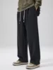 DUKEEN Pique Fabrics Sweatpants for Men Loose Causal Straight Legged Trouse Autumn and Winter Solid Colors Sports Fleece Pants 4