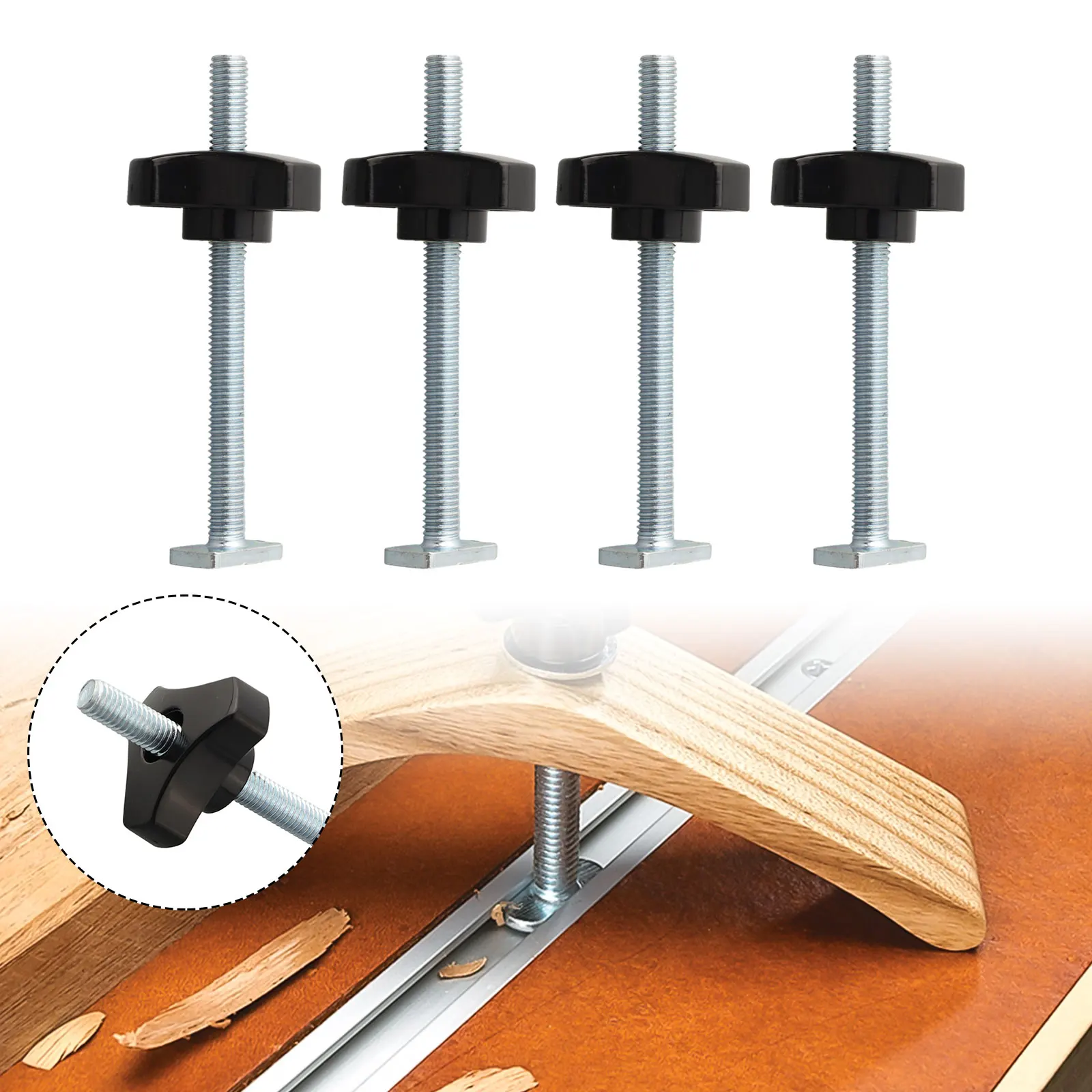 

Durable and Lightweight 4Set M8 TTrack Bolts Knobs T Slot Bolts and Knobs Clamps for Woodworking Jigs Made of Plastic and Metal