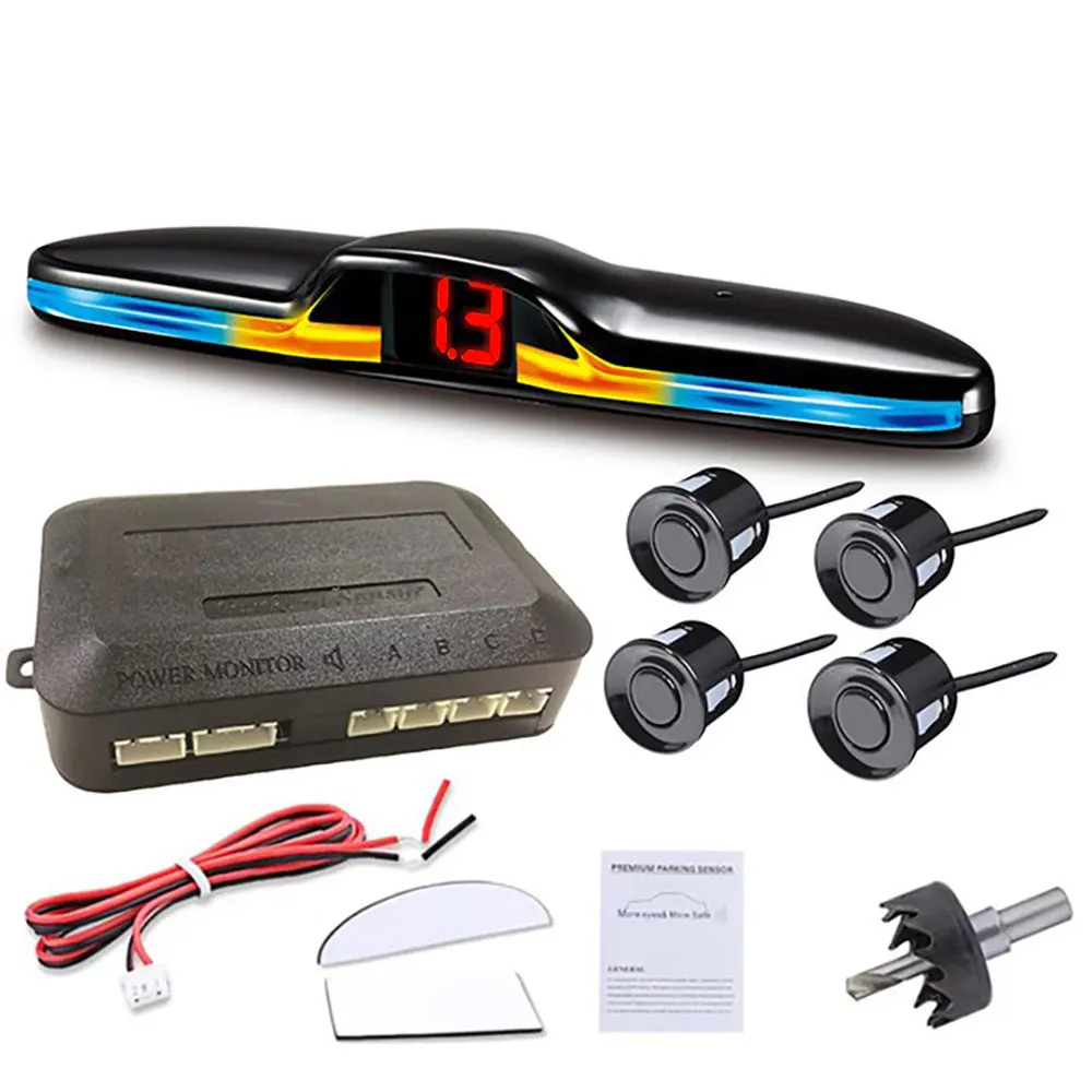 LED Parking Sensor Kit Car LED Parking Sensor Parking Sensor Kit Parking Sensor Car Reversing Radar Probe New LED Parking Sensor System Backlit Display Reversing Detection