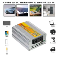 Clip de batterie USB de Conversion Portable, 12V DC à 220V AC, onduleur solaire monté sur voiture, onduleur de puissance 220W, transformateur de tension USB 4