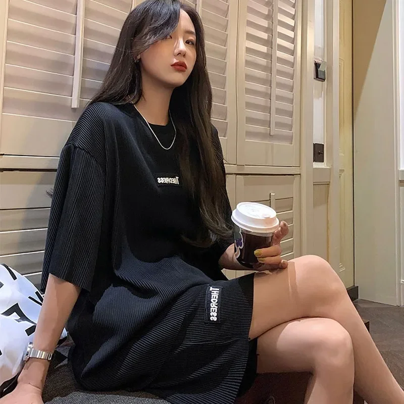 여성 루즈핏 임산부 의류 세트, 얇은 아이스 쿨 반팔 반바지 2 피스 세트, 패셔너블한 여름