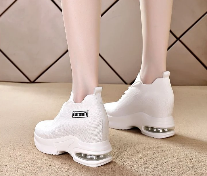 Super Thick Sole High Elevated Sneakers 2025 Summer New Breathable Mesh Women's Comfortable Shoes Casual Shoes for Women