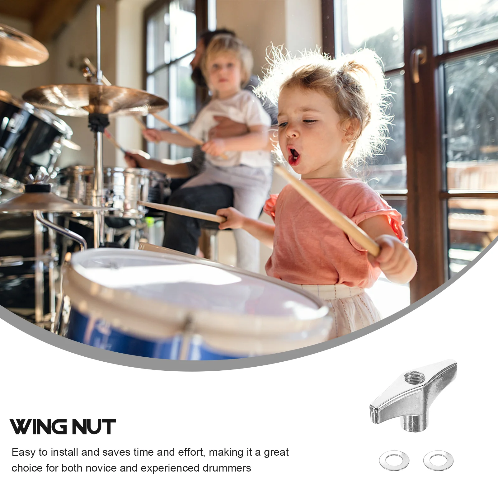 4 Pcs Metal Wing Nut Drum Hardware Replacement Fastener Snare Stand Cymbal Mount Jazz Set Mellophone Accessories Butterfly
