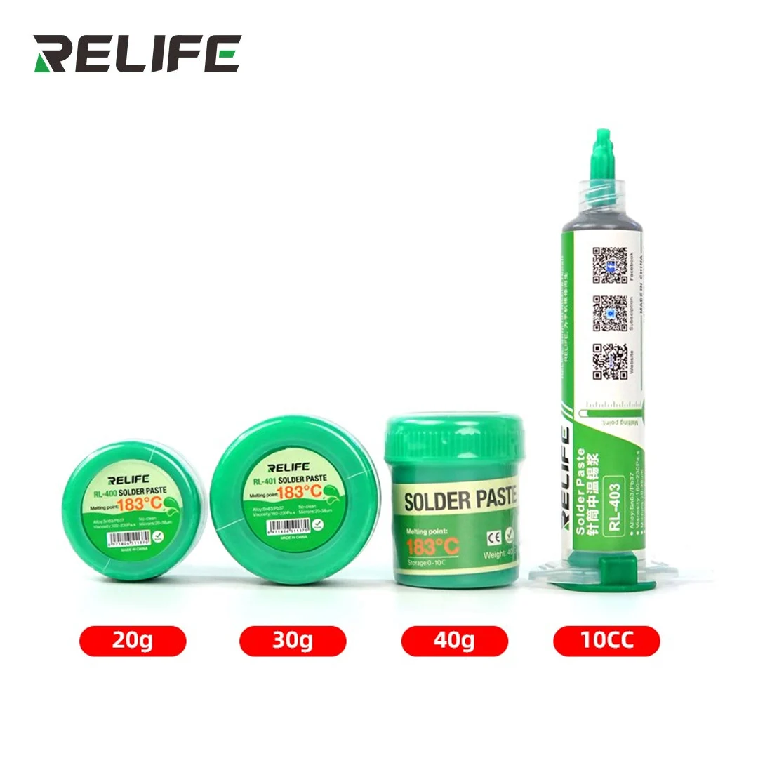 RELIFE Sn63/Pb67 Soldering Paste 183 degree Medium Temperature Flux No