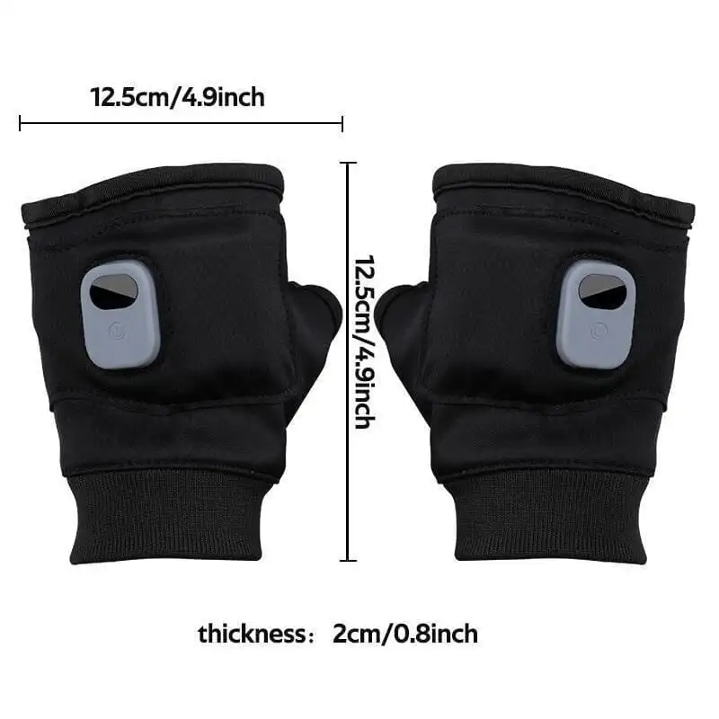 Smart Thermostatic Heated Fingerless Gloves Rechargeable Heated Gloves 360° Warm Gloves Winter Windproof Outdoor Hiking Cycling 5