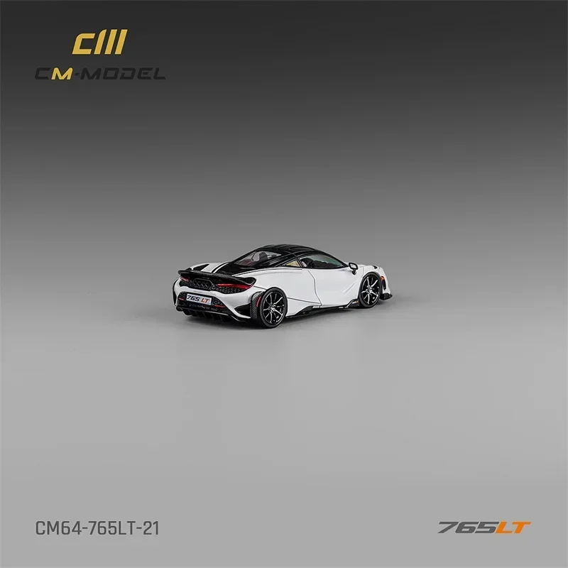 CM MODEL 1:64 765LT White with carbon hood White Diecast Model Car 4