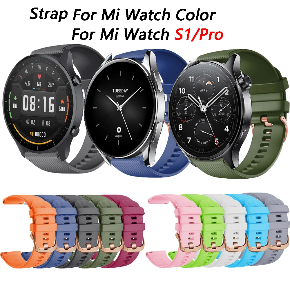 

Ремешок силиконовый для Xiaomi Mi Watch S1 Pro Mi Color 2 S2, сменный Браслет для смарт-часов, аксессуары для наручных часов