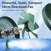 JISULIFE Table Fan Mini USB Strong Wind  Rechargeable Desk Fans Wireless 4000mAH with 4 gear Wind Speed 330° Degree Rotata 3