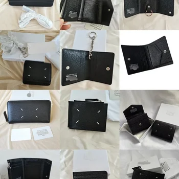 일본 브랜드 M, M6 최상층 소가죽 지갑, 제로 지갑 체인 백, 남녀 접이식 지갑