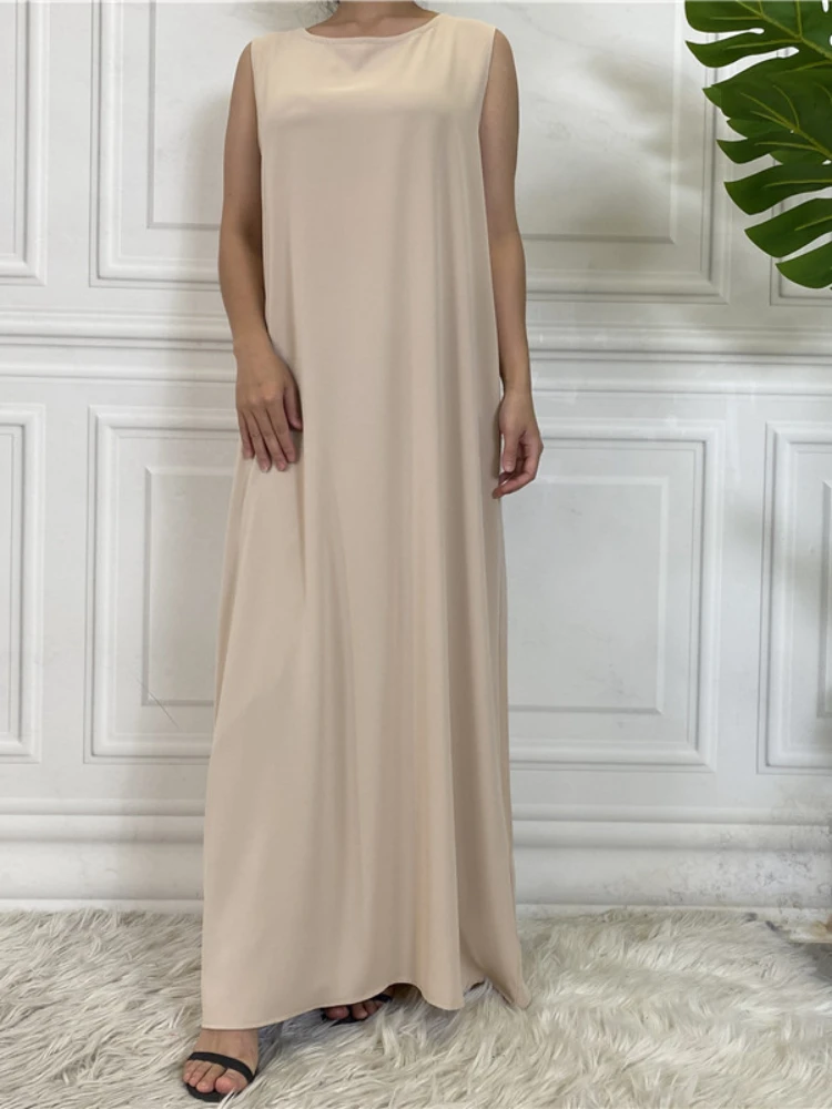 Nida Under Abaya Inner Dress Muslim Sleeveless Slip Dresses for Women Islamic Clothing Abayas Dubai Turkey Modest Ramadan Outfit