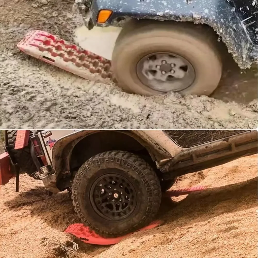 Super-Tough High Strength PP Car Off Road Accessories Traction Boards Rail Recovery Emergency Rescue Tool Snow SandMud 1/2Pcs