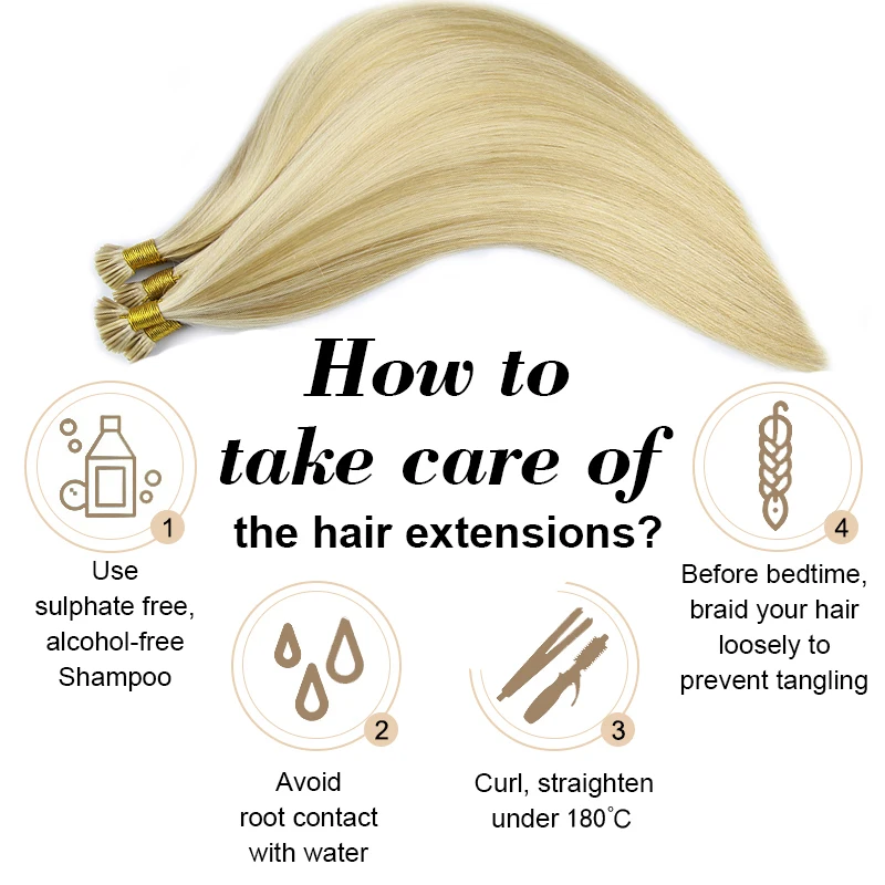 Straight I Tip Hair Extensions Real Human Fusion Hair Original Natural For Capsule Extension 12-26inch Multicolor 40g/50g