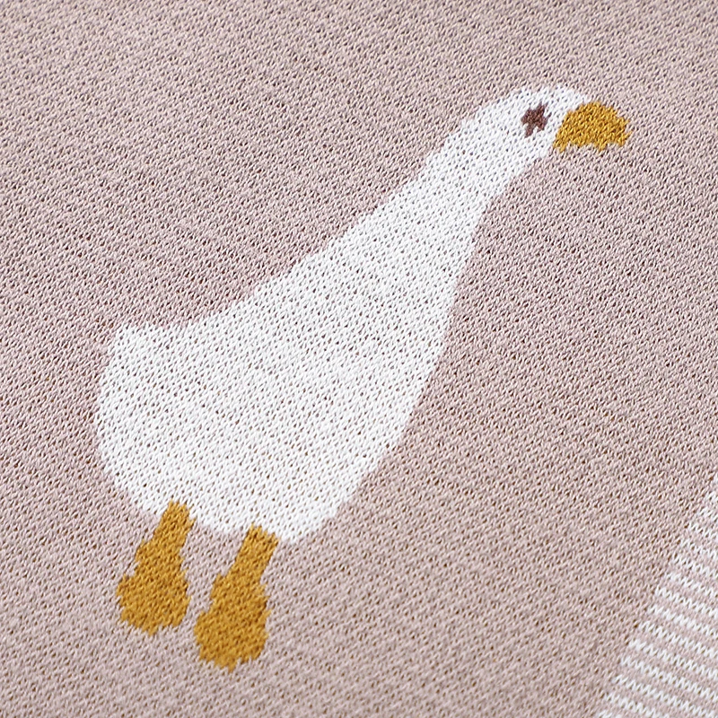 Baby Blanket Cotton Newborn Knit Infant Girl Boy Bedding Quilt 100*80CM Super Soft Toddler Stroller Swaddling Cute Cartoon Goose