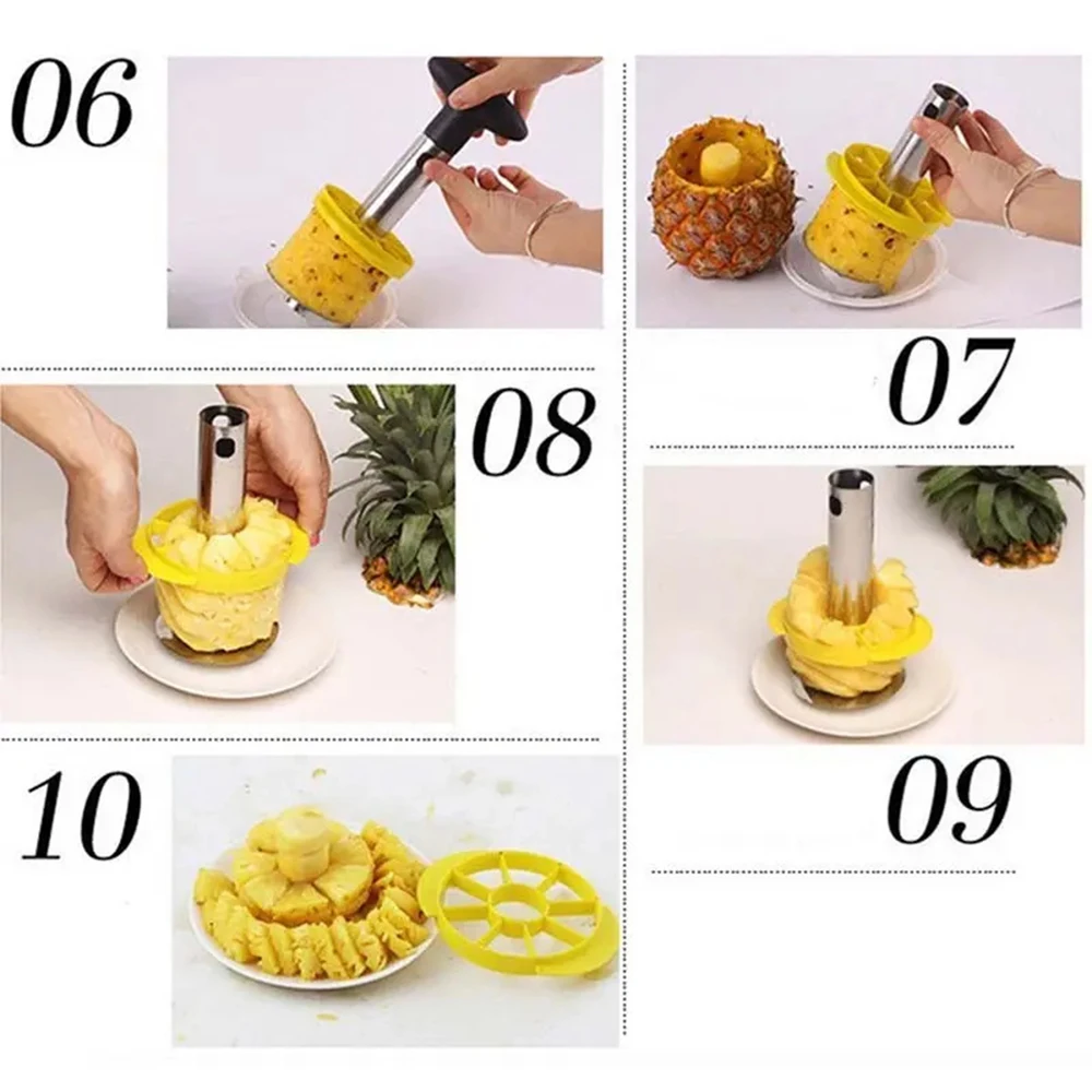 1PCS Spot Edelstahl Ananas Schäler Ananas Corer Slicer Obst Cutter Einfach Slicer Schäler Küche Gadget Lieferung Schnelle – Detail 5
