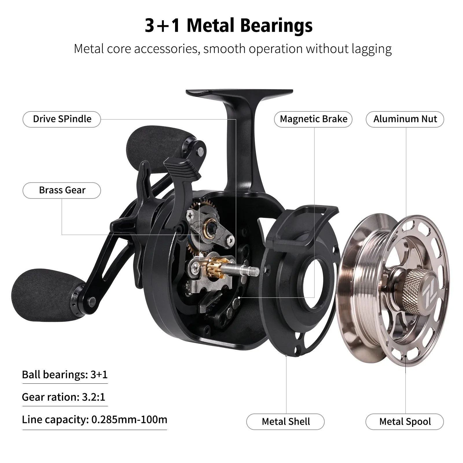 5 bearing reel ice fishing Piscifun ICX II Reel, Size 500 Designed for Ice Fishing, 5.2:1 Spinning Fishing Reel, Ultra Smooth 5+1 Sealed Ball Bearings, 5.9oz Lightweight Ice Reels-Sliver : Sports & Outdoors Stainless steel ice guides prevent freeze QualyQualy Ice Fishing Rod Reel